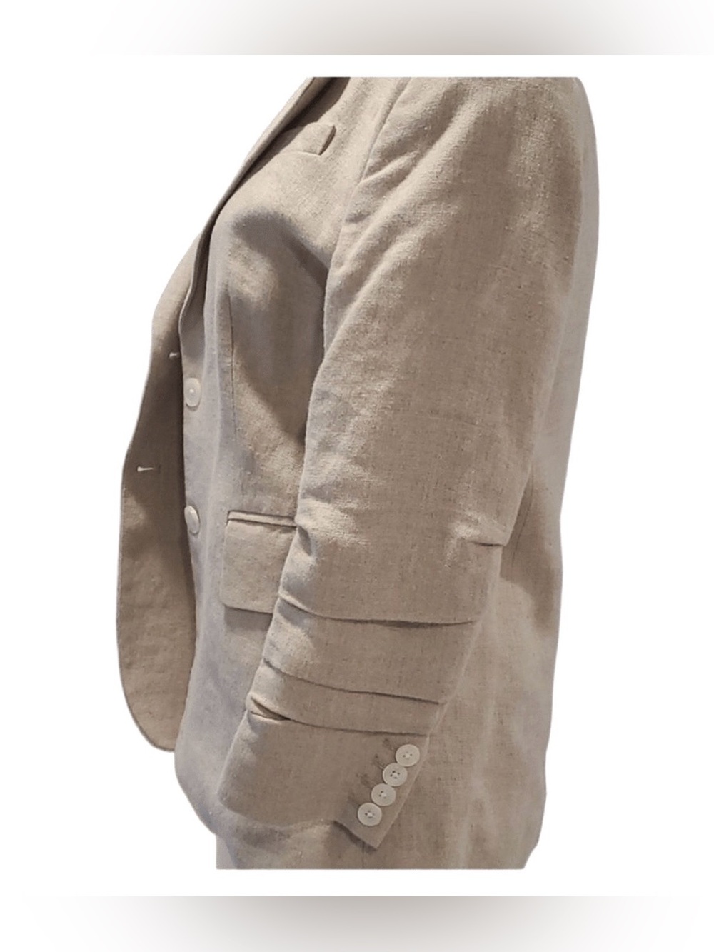 MICHAEL KORS Tailored Khaki 100% Linen Blazer